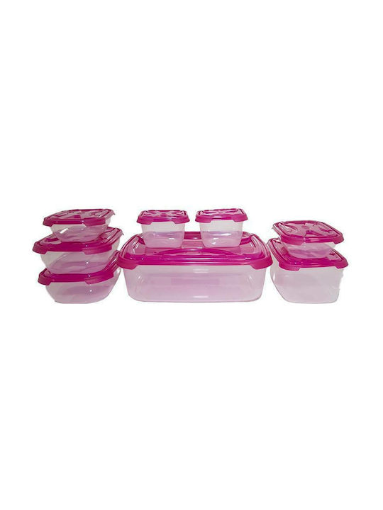 Cyclops Fresco Δοχείο Φαγητού Πλαστικό Ροζ Κατάλληλο για Φούρνο Μικροκυμάτων 8τμχ