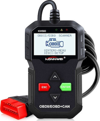 Konnwei Instrument de diagnosticare auto Digital OBD 2 cu Cablu Compatibil cu Windows