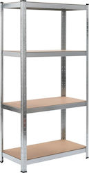 vidaXL Galvanized Dexion with 4 Wooden Shelves L80xD40xH160cm