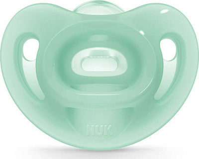 Nuk Orthodontic Pacifier Silicone Sensitive Green with Case for 6-18 months 1pcs