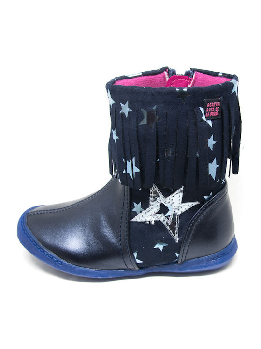Kids Boots with Zipper Navy Blue