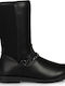 Mayoral Kids Leather Boots with Zipper Black