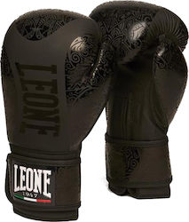 Leone Maori GN070 Γάντια Πυγμαχίας από Συνθετικό Δέρμα για Αγώνα Μαύρα