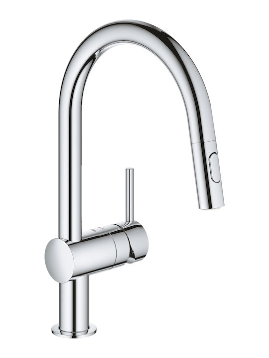 Grohe Minta New Кухненски Смесител Пейка с Душ сребърен