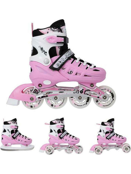 Nils NH10905 Inline Αυξομειούμενα Rollers Ροζ Παιδικά