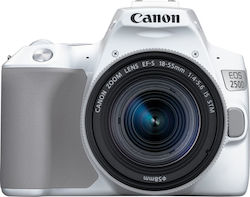 Canon DSLR Camera EOS 250D Crop Frame Kit (EF-S 18-55mm F4-5.6 IS STM) White