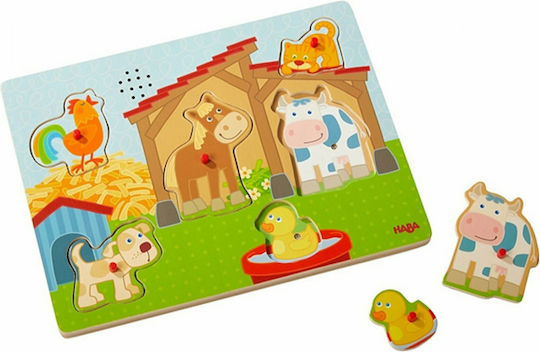 Ξύλινο Παιδικό Puzzle Σφηνώματα Sound in the Countryside για 2+ Ετών 6pcs Haba