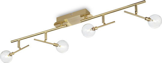 Ideal Lux Maracas PL4 Σποτ με 4 Φώτα και με Ντουί G4 σε Χρυσό Χρώμα