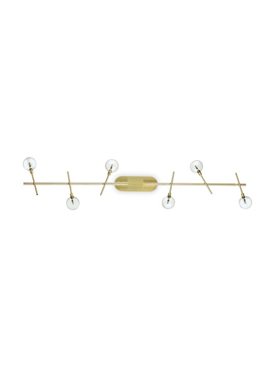 Ideal Lux Maracas PL6 Spot with 6 Lights in Gold Color