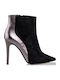 Envie Shoes Suede Women's Ankle Boots with High Heel Black