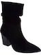 Moods Shoes 7524 Wildleder Damen Knöchelstiefel Schwarz