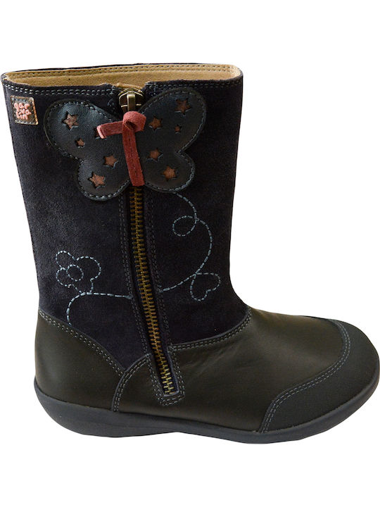 Kids Boots with Zipper Navy Blue