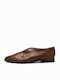 Leather Women's Moccasins in Brown Color