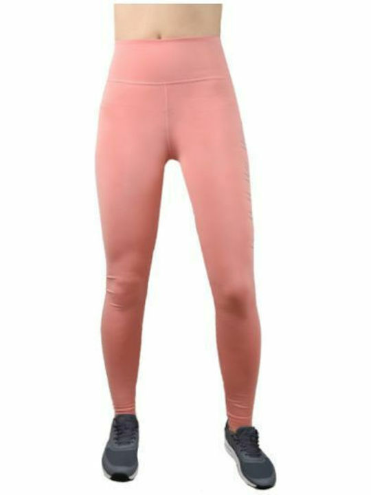Dri-Fit Swoosh Running Γυναικείο Μακρύ Κολάν Ψηλόμεσο Ροζ