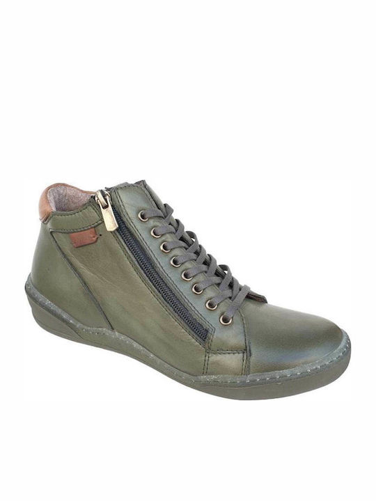 Safe Step 19511 Leather Women's Ankle Boots Olive