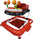 Kikka Boo Ladybug Baby Walker with Music for 6+ Months Red