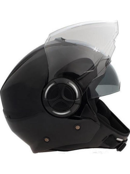 Zen ZN-737 Jet Helmet with Sun Visor ECE 22.05 Black