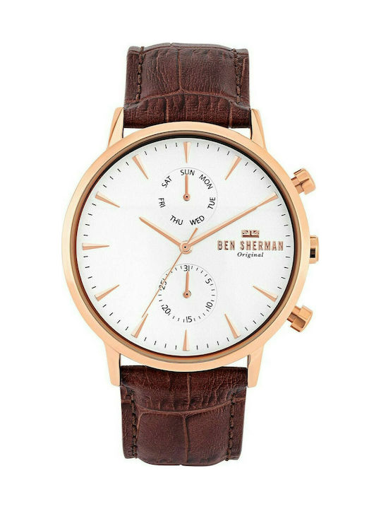 Ben Sherman Portobello Professional Uhr Batterie mit Braun Lederarmband