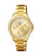 Q&Q Watch with Gold Metal Bracelet CE01J000