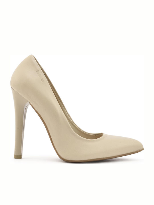 Ragazza Leather Pointed Toe Beige Heels