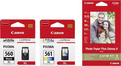 Canon PG-560XL/CL-561XL Photo Value Pack με 2 Μελάνια Εκτυπωτή InkJet Μαύρο / Πολλαπλό (Color) (3712C004)