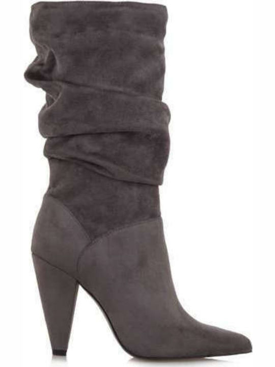 Exe Bruna 855 Suede Women's Boots with High Heel Gray