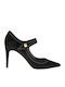 Guess Suede Pointed Toe Black Heels with Strap Bodie FLBOD3SUE08-BLACK