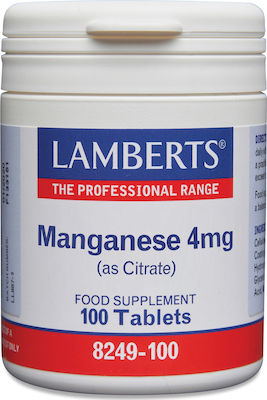 Lamberts Magnanese (as Citrate) 8249 4mg 100 ταμπλέτες