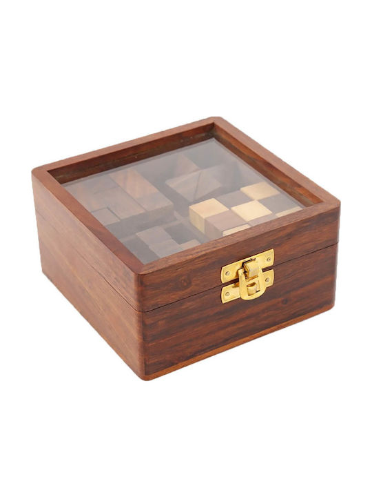 SP Souliotis 4 Cuburi Puzzle Accesorii De Decor Pentru Birou Din Lemn 13x13x7cm