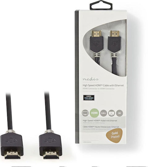 Nedis HDMI 1.4 High Speed 1080p 120Hz Кабел HDMI Мъжки - HDMI Мъжки 2м Черен
