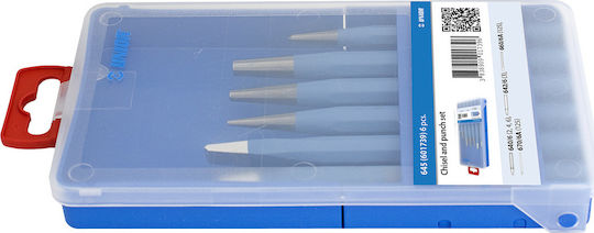 Unior Zoumpades Set Needle & Chisel 6 Pieces Set Punches Needles Chisels Center Punches 6 Pieces