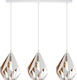 Eglo Carlton Pendant Light Three-Light Rail for Socket E27 White