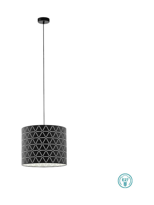 Eglo Ramon Pendant Light Black with Socket E27 37x110cm