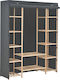 vidaXL Fabric Wardrobe with Shelves in Gray Color 135x40x170cm