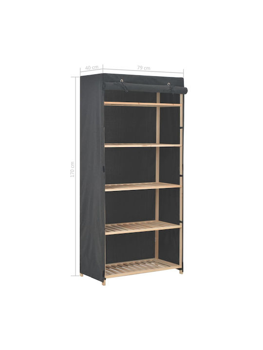 vidaXL Fabric Wardrobe with Shelves in Gray Col...