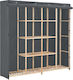 vidaXL Fabric Wardrobe with Shelves in Gray Color 173x40x170cm