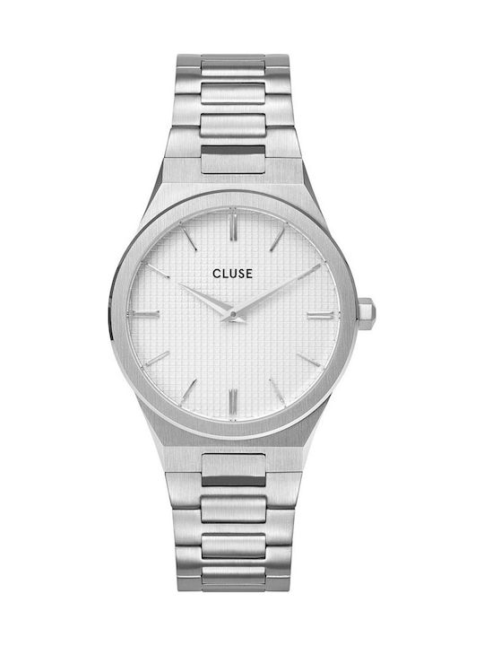 Cluse Vigoureux H-Link Uhr mit Weiß Metallarmband