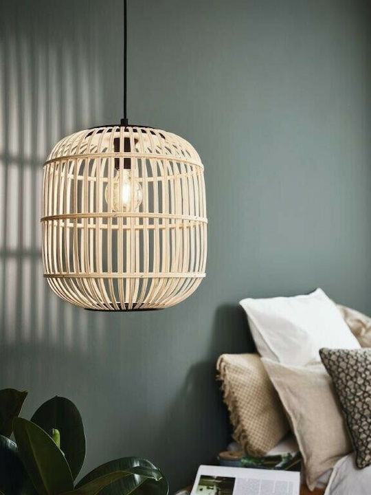 Eglo Bordesley Pendant Light Black Boho with Rope for Socket E27 21x110x110cm