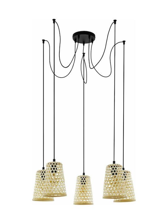 Eglo Claverdon Pendant Chandelier Grid for 5 Bulbs E27 Beige