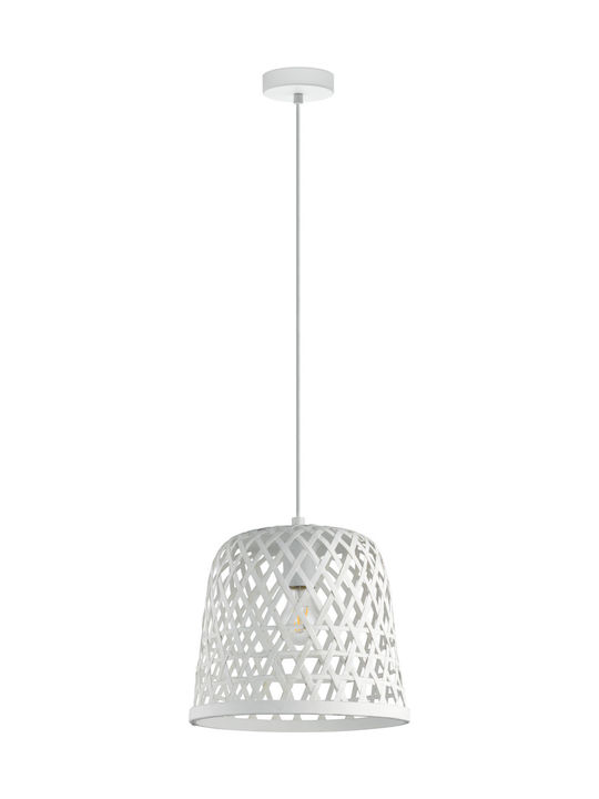 Eglo Kirkcolm Pendant Light White with Socket E...