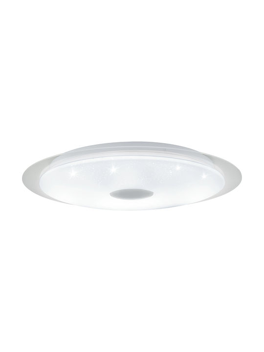 Eglo Moratica-a Μοντέρνα Πλαφονιέρα Οροφής με Ενσωματωμένο LED και Κρύσταλλα σε Λευκό χρώμα 57cm