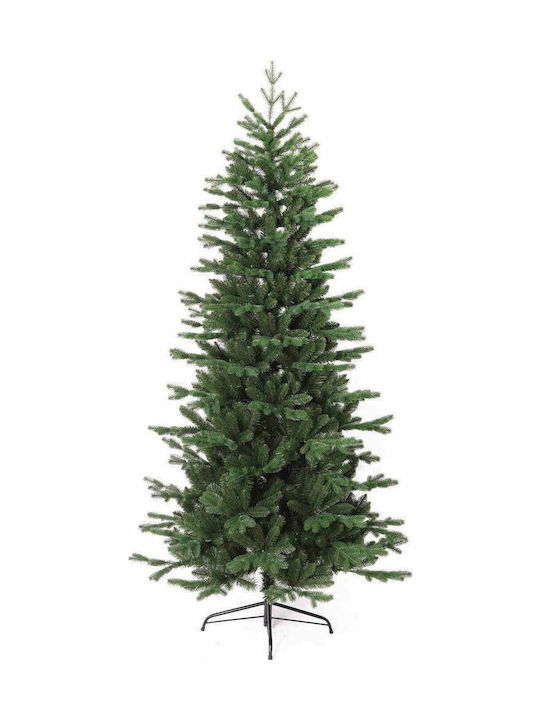 Manhattan Christmas Slim Green Tree with Metallic Base and Built in Branches H180cm