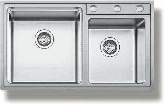 Gloria Kanoni ST/ST Finox 18-6691 Drop-In Мивка Ляв Inox Сатен Ш81xД48см Сребрист