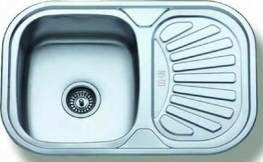 Gloria Starlet Finox 304 Ένθετος Νεροχύτης Inox Σατινέ Μ74xΠ49cm Ασημί