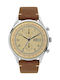 Visetti Apollo Men's Watch 44mm Battery with Brown Leather Strap