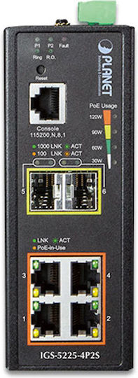 Planet IGS-5225-4P2S Managed L2 PoE+ Switch με 4 Θύρες Gigabit (1Gbps) Ethernet και 2 SFP Θύρες