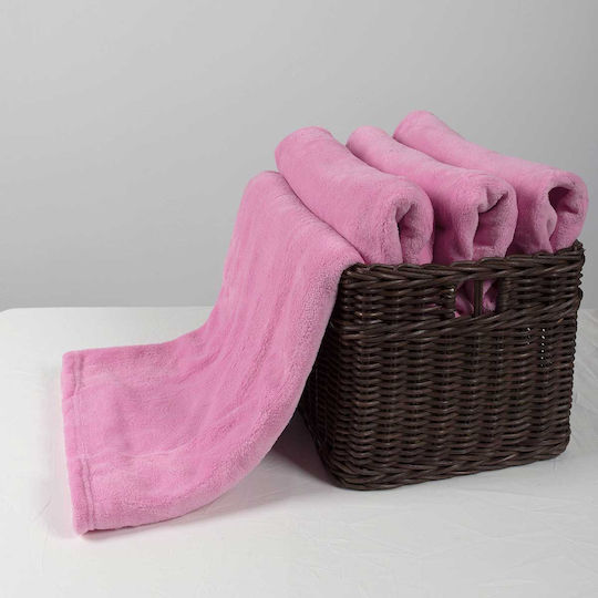 Silk Fashion Coral Κουβέρτα Βελουτέ Μονή 170x200εκ. Pink