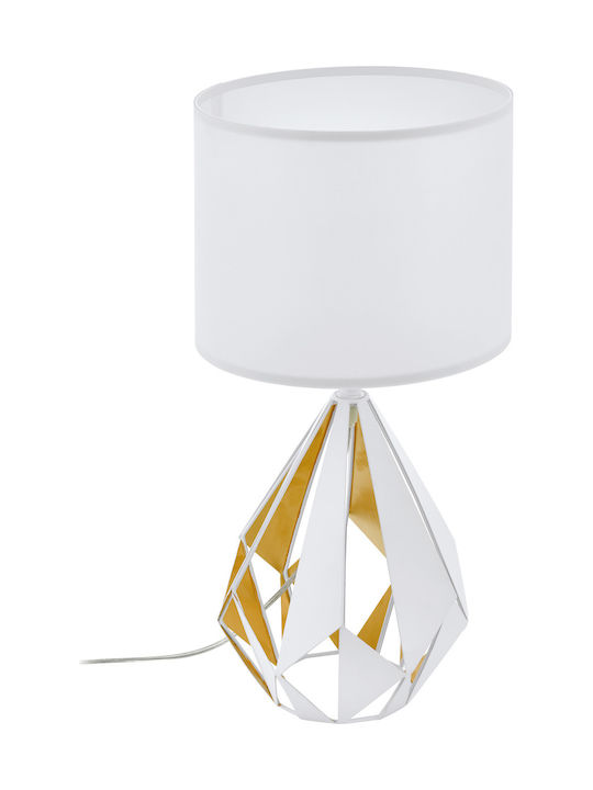 Eglo Carlton Metal Table Lamp for Socket E27 with White Shade and Base