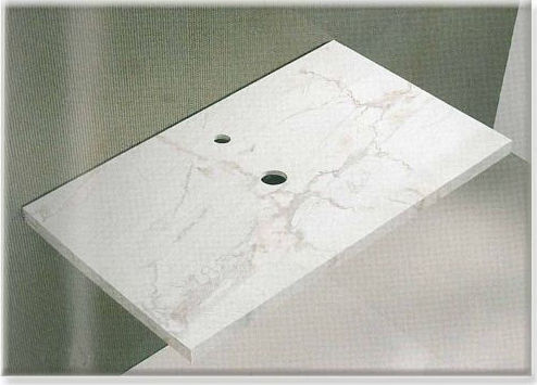 Gloria Ceramic Blat fără Lavoar L90xW48xH3cm Alb