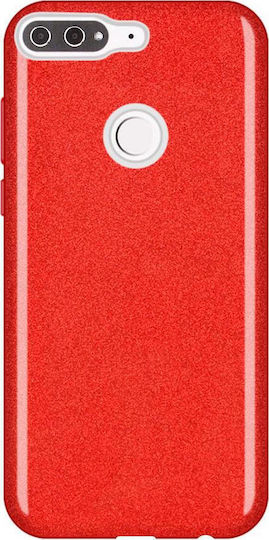 Wozinsky Glitter Umschlag Rückseite Silikon Rot (Huawei Y7 2018/Y7 Prime 2018)